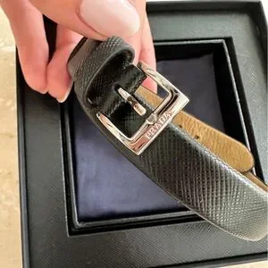 PRADA CENTURION ブラックレザーバングル Prada x American Express Amex Centurion Black leather